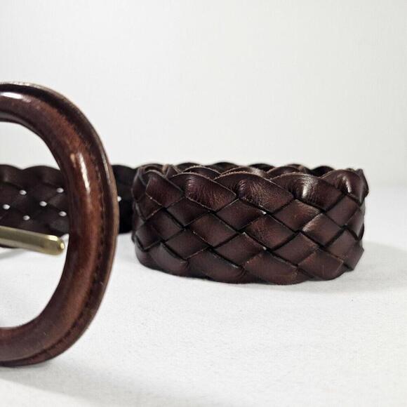 BANANA REPUBLIC Braided Leather Belt Brown SMALL. Boho Chic Trendy Classic - Picture 2 of 7